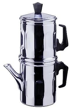 Traditional Neapolitan aluminium coffee maker 3-4 cups, Silver