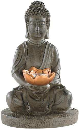 Lunartec Solar Figuren: Solar-LED Deko Lampe Buddha für Garten & Terrasse, 28 cm (Buddha Figur, Lampe Outdoor, groß)