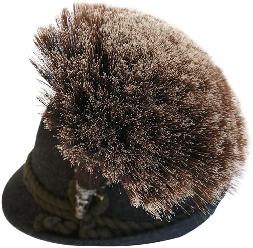 Gamsbart extra groß mit Hülse echt versilbert ohne Trachten-Hut Gemse Jagd Gams Gämse Hutschmuck Trophäe für Jäger-Trachtenhut Hutanstecker Jagen echtes Tierhaar Handarbeit Made in Germany