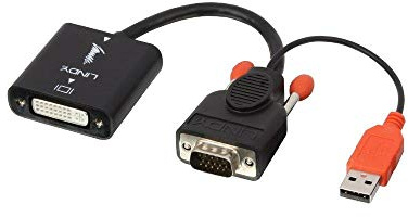 LINDY 38184 VGA auf DVI-D Konverter, schwarz/orange