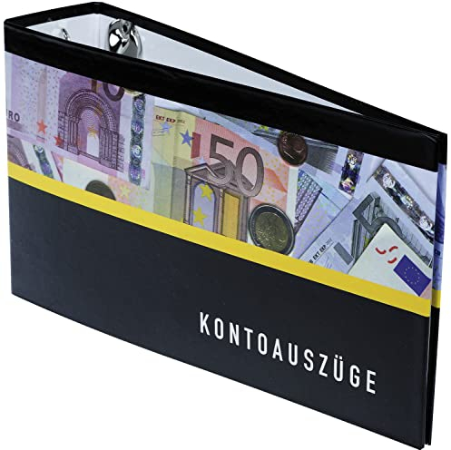 Idena 303598 - Kontoauszugordner DIN lang, mit Aufdruck, 5,5 cm Rückenbreite, Bankordner, Ringordner für Kontoauszüge