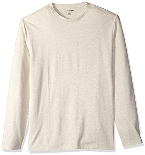 Amazon Essentials långärmad T-shirt för män, normal passform, havregrynsgröt ljung, Large