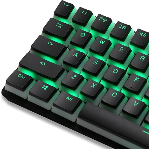 Happy Balls PBT Keycap Set - OEM Profile with Keycap Holder and Puller - Backlit Pudding Keycaps - Compatible with 60%/87 TKL/104/108 MX Switches (Black Pudding)