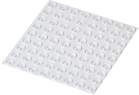 Happy Bananas Self-Adhesive Clear Mini Rubber Bumper Dots 6.4 mm x 1.9 mm | Domed non-slip protective feet for coasters, glass, crafts, items and surfaces. Pack of 72