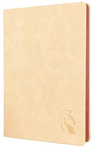 LeStallion Schönes, weißes Tagebuch, liniert – luxuriöses weiches Notizbuch, Tagebuch – 120 g/m² Premium-Schreibpapier – 200 nummerierte Seiten – A5 hochwertiges liniertes Tagebuch – liniertes