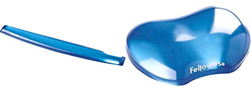 Fellowes 91137 Repose-poignets ergonomique pour clavier Crystal Gel Bleu & 91177-72 - Gel Crystal - Repose-Poignet Gel - Bleu - Lot de 4