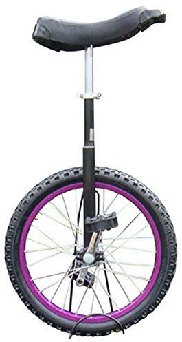 HWF Einrad Kinder Kinder/Erwachsene/Jugendliche Einrad Im Freien, 14/16/18/20 Inch Rad Einrad Balance Radfahren mit Alufelge, Starter Anfänger Uni-Cycle, Lila (Color : Purple, Size : 16)