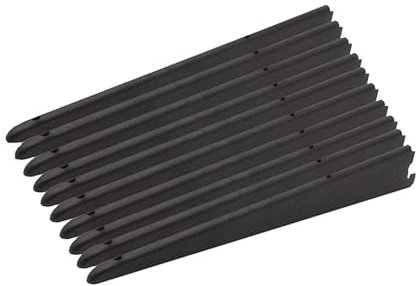 EAI Twin Slot Wall Mounted Shelving Bracket - Pack of 10, Black, 370mm | Strong, Heavy Duty Steel Shelf Bracket | for Shed, Garage, Indoor Storage | Easy to Install Rack