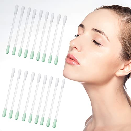 100 Pcs Cotton Makeup Remover Swabs - Disposable Vitamin E Liquid-Filled Cotton Swabs Sticks for Eye/Lip/Eyebrow/Eyelash Makeup Correctors Removing Swabs