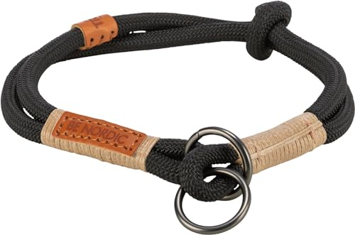 TRIXIE Zug-Stopp Hundehalsband BE Nordic L-XL schwarz/Sand – bequemes Hundehalsband für große & sehr große Hunde mit Zugbegrenzung - robust & elegant – 17295