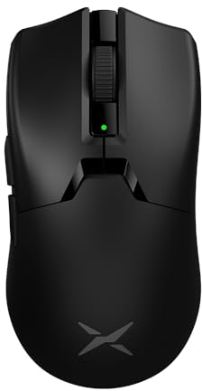 DELUX M800Ultra Souris Gaming sans Fil, Légère 55g, PAW3395 avec 26000DPI, Batterie Longue Durée de 120Hrs, Nordic 52840 MCU, 1000Hz Taux d'interrogation, Interrupteurs Huano Pink Dot (Noir)