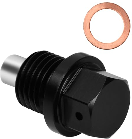 M14 x 1.5 Tapón de Drenaje de Aceite Magnético Aceite Drenaje Tapón Perno de Cárter de Aceite Tornillo Tapón Drenaje Aceite Aleación se Adapta a La Mayoría de Los Coches, Negro