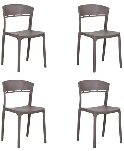 Totò Piccinni Sedia DELTA in Polipropilene in fibra di Vetro Moderne Design Impilabile (Tortora, 4)