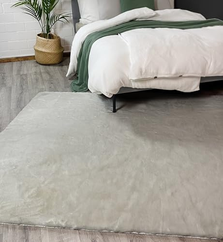 jilda-tex Matta, överkast, sängmatta, pälsoptik kanin Deluxe 750 GSM fuskpäls fuskpäls (minkpäls, 160 x 230 cm)