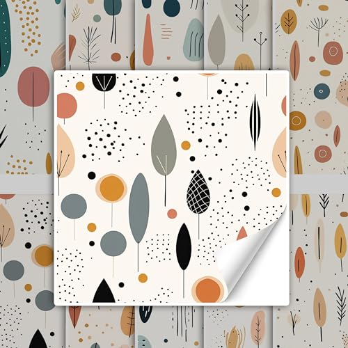 GRAZDesign Fliesenaufkleber Bad & Küche Abstrakt Muster Boho Beige Klebefliesen selbstklebend - 15x15cm / 50 Stück