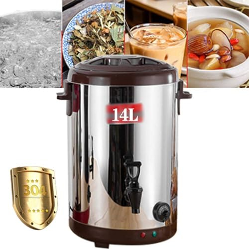 Double Wall Stainless Steel Commercial Coffee Boiler - Electric Hot Water Urn For Large Groups - Insulated Beverage Server/Dispenser