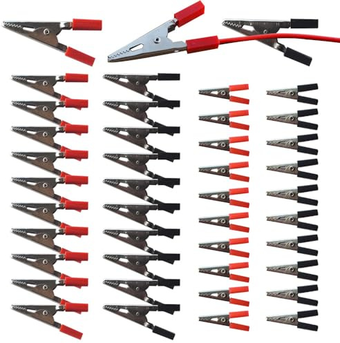 Senvenelec 44Pcs Isolierte Krokodilklemme, Batterieklemme, Elektriker, der Metallprüfvorrichtung prüft, Metallisolationsvorrichtung, Spannungsprüfkrokodilclip.