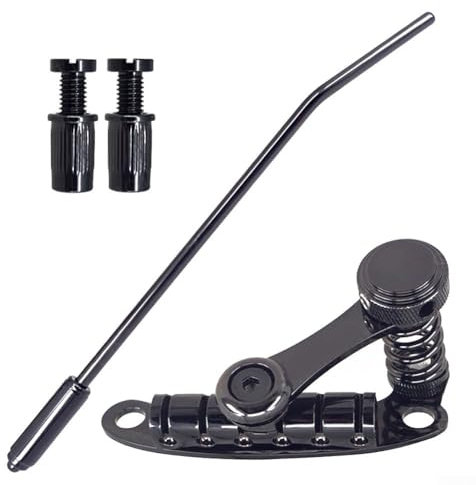 Precision Electric Cuitar Chrome Bridge, Guitar Bridge Pull Plate Stop Bar Saitenhalter Tremolo E-Gitarre Zubehör für LP, SG Gitarren (schwarz)