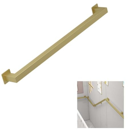 BYWXW Passamano per Scale Interne, Indoor e Outdoor Scale Ringhiere, Montaggio a Parete Scale Ringhiera per Anziani Disabili Gradini Corrimano Antiscivolo Passamano(Size:120cm,Color:Oro)