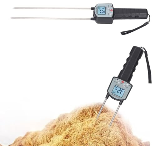 Heu-Feuchtigkeitstester, Tragbarer Sondentyp, Digitaler Heu-Feuchtigkeitsmesser, Heu-Feuchtigkeitsdichtetester, Stroh-Feuchtigkeitsmesser für Farm Ranch, Stroh, Silagegras