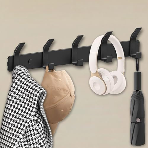 QMAHA Multipurpose Heavy Duty Coat Rack - Wall Mounted Coat Hooks with Fittings, Rustproof for Bedroom, Bathroom, Kitchen, Entryway