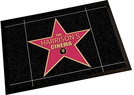 Artylicious Tapis de salle de cinéma personnalisé | Hollywood Star of Fame imprimé bar grand paillasson 75 x 50 cm