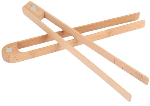 Pinze in legno per tostapane da cucina - Pinze da cucina in legno magnetiche lunghe 8,7 pollici, set di 2 | pinze per pane e cucina versatili e per case e restauro