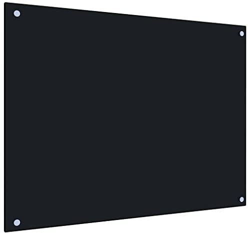 Myheimly Küchenrückwand Spritzschutz Fliesenspiegel Glasplatte Rückwand Herdspritzschutz Wandschutz Herd Küche Hartglas Schwarz,80 x 60 cm