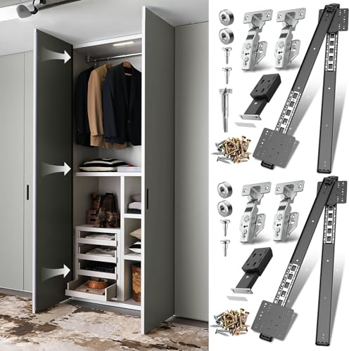 Pocket Door Slide, Cabinet Pocket Door Slide, Pivot Door Slide Hardware Inset,Cabinet Pocket Door Hardware Kit Fit for Inset Door, Cabinet Door (20 Inch, Piece, 4)