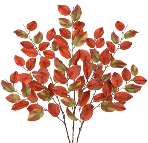 Arborus 3 STK Herbstzweige Künstlich 105 cm Lange Kunstzweige wie Echt Künstliche Buchezweige Dekozweig für Vase Äste und Zweige Deko Herbstdekoration Wohnzimmer Schlafzimmer Badezimmer Küche