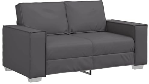 vidaXL Zweisitzer-Sofa Grau 160 cm Kunstleder | Hergestellt aus hochwertigem Kunstleder, Bietet Platz für zwei Nutzer, Modernes Aussehen, das in jedes Zimmer passt