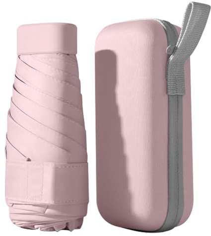 Genérico Ultra luz paraguas de bolsillo con factor de protección solar 50+ y resistencia al viento | Paraguas compacta para viajes, acampar y vida cotidiana | Protección UV efectiva y diseño portátil