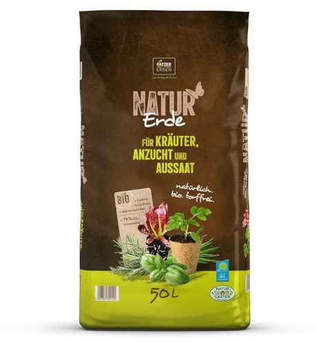 PATZER NATUR Erde Bio für Kräuter-, Anzucht- & Aussaat torffrei - 50 Liter