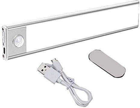 Lbvzxkad Luz para Armario, Sensor de Movimiento Debajo de Las Luces del Armario, Luces Nocturnas Ultrafinas Desmontables, para Armario, Cocina, Pasillo, 300 Mm