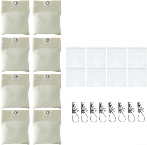 Outdoor Vorhänge Canvas Gewichte 425g Sand Tasche mit Metall-Clips und Selbstklebende Dichtung - Portable Gewichte für Garten, Pavillon, Terrasse Vorhänge, Camper (8 Stück Packung)