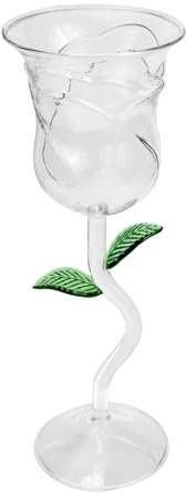 VALICLUD Verre à Vin Forme de Fleur de Rose Verre à Cocktail Unique et Élégant pour Bar et Événements pour Vin Cocktails et Boissons Variées