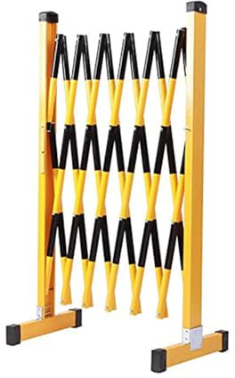 Heavy-Duty Retractable Traffic Gate,13.1FT Expandable Metal Fence with Casters,Crowd Control Guard,Mobile Safety Gate for Road Work Garages(Black,600cm/19.6FT)