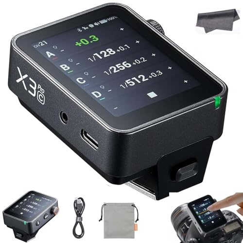 GODOX X3 PRO X3PRO-C Flash Trigger for Canon Camera, 2.4G TTL Wireless Touchscreen Transmitter,Support Bluetooth & APP Control, Shutter Control, Built-in Li-ion Battery Fast Charging (Upgrade X3-C)