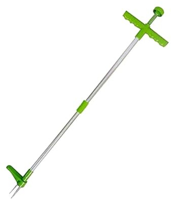LZHAOHE Extractor de malezas de pie de mango largo de 39 pulgadas con pedal para eliminar raíces sin esfuerzo en jardín y césped