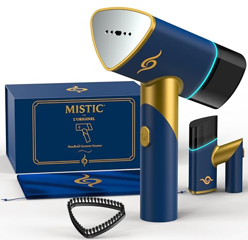 MISTIC Defroisseur Vetement Pliable, Prêt en 20s, Lumière LED, Câble 2,5m