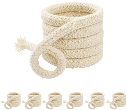 6 Stück 1 Meter Length Docht für Öllampen,Kerzendocht für Dicke Kerzen,Rund Dicker Lampendocht,Lampendocht Öllampe,6 mm Austauschbar Öllampendocht,für Öl,Alkohollampen,Handgefertigte Kerzenherstellung