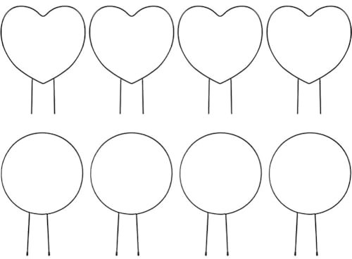 Lot de 8 treillis de jardin pour plantes grimpantes, cerceaux de support en fer noir antirouille pour roses en pot, lierre, clématites, support décoratif pour plantes d'intérieur et d'extérieur