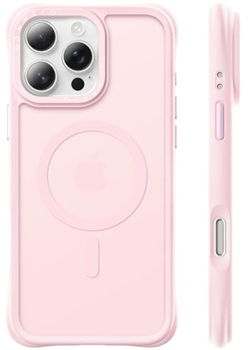 ORNARTO Cover per iPhone 16 Pro Max Magnetica,Traslucida,Rosa Creta | Protezione Militare,Compatibile con MagSafe,Custodia Opaca Bumper Case Duro,Angoli Guard Ammortizzanti,Protettiva Sottile