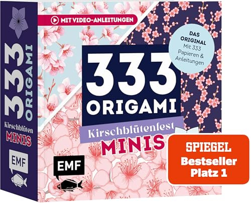 333 Origami Minis – Kirschblütenfest – Dein dekorativer Wendeblock zum kreativen Falten & Notieren: Mit Notizfunktion, Origami-Anleitungen und 333 hochwertigen Papieren im süßen Mini-Format