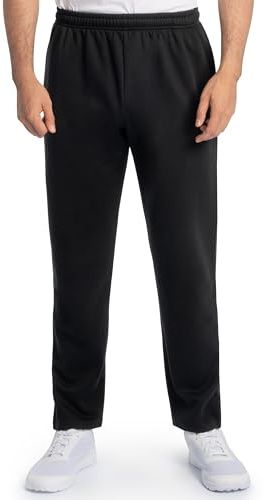 Fruit of the Loom Men's Classic Open Hem Jog Sweatpants, Black, XL UK