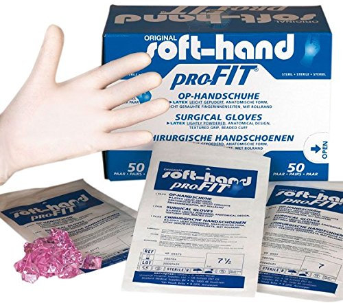 Soft-Hand 00368378 Profit Latex Handschuhe, gepudert, Größe 6,5, S (100-er Pack)