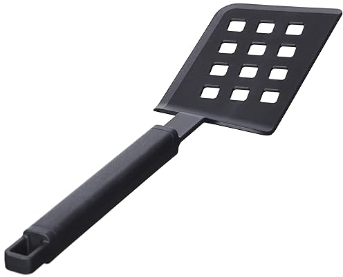 Fackelmann Pfannenwender, Schlitzwender aus Spezialkunststoff, Küchenhelfer für beschichtete Töpfe und Pfannen (Farbe: Schwarz), Menge: 1 Stück