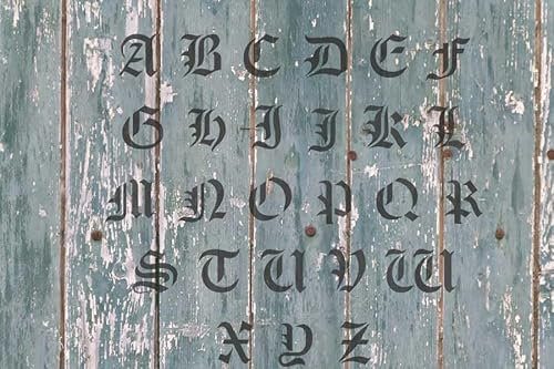 100mm Buchstabenschablonen A-Z altdeutsche Schrift AD mit Sprühnebelschutz