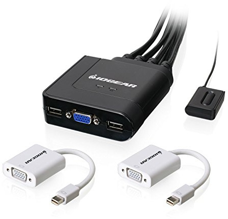 IOGEAR Kit KVM de 2 Puertos VGA y Mini DisplayPort con Audio, GCS72MDPKIT
