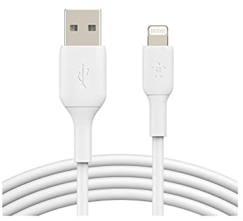 Belkin Lightning-Kabel (Boost Charge Lightning-/USB-Kabel für iPhone, iPad, AirPods) MFi-zertifiziertes iPhone-Ladekabel (Weiß, 1 m) – 2er-Pack